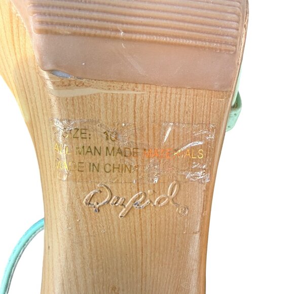 Qupid High Heel Sandals Womens 10 Mint Faux Leather Floral Open Toe - Picture 11 of 12